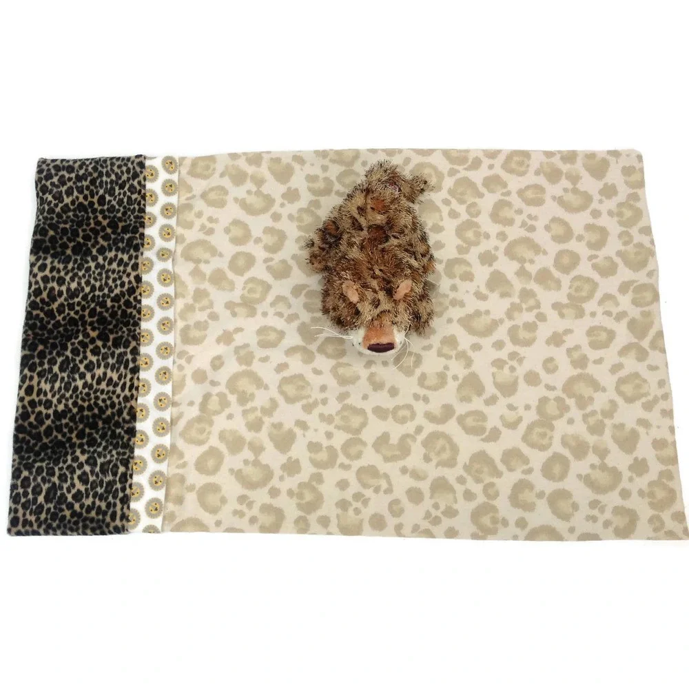 Novelty Flannel Pillowcase Bundle: African Savanah Cat Prints, Webkinz Leopard
